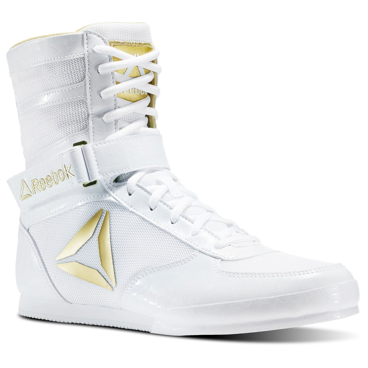 white and gold adidas boxing boots